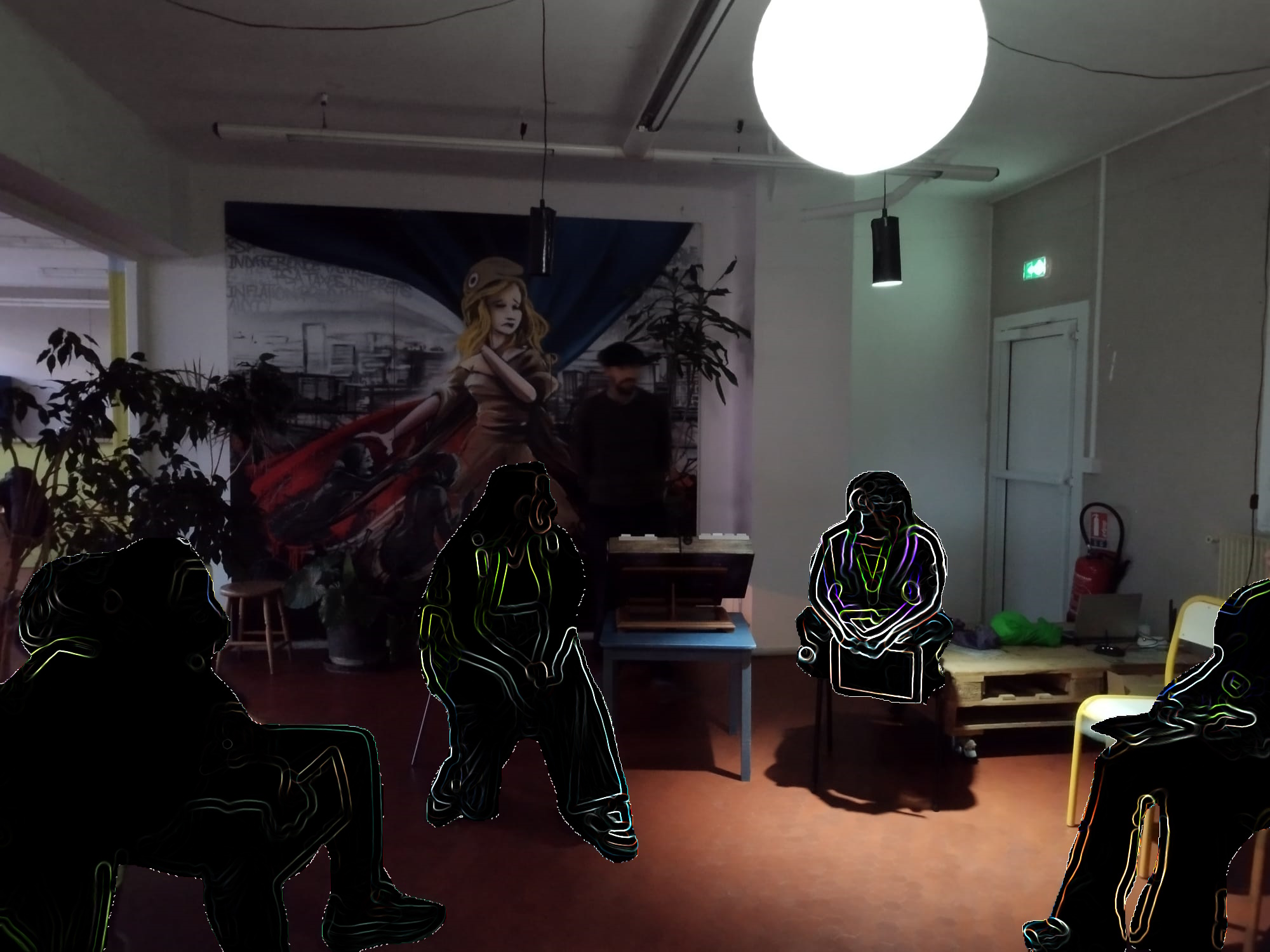 Partie immersive avec mise en lumière et atmosphère scénarisée